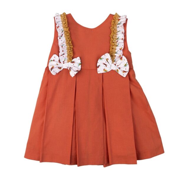 Vestido infantil niña BABY FERR RAYAS Naranja loros
