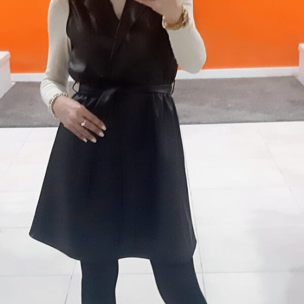 VESTIDO CHALECO POLIPIEL NEGRO